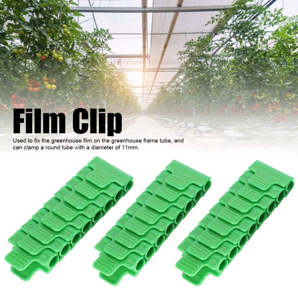 24Pcs Greenhouse Film Clamps Film Row Cover Netting Tunnel Hoop Clip Plastic Frame Shading Net Rod Clips Gardening Tool for 11mm/0.43" Plant Stakes Raised Bed Cover