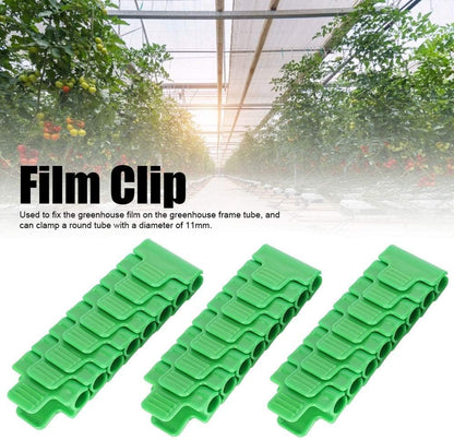 24Pcs Greenhouse Film Clamps Film Row Cover Netting Tunnel Hoop Clip Plastic Frame Shading Net Rod Clips Gardening Tool for 11mm/0.43" Plant Stakes Raised Bed Cover