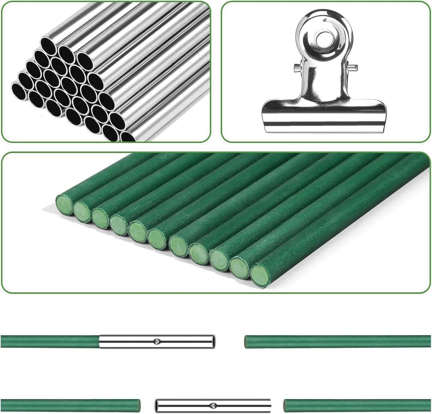 60 PCS Garden Hoops for Raised Beds, Greenhouse Hoops for Row Cover