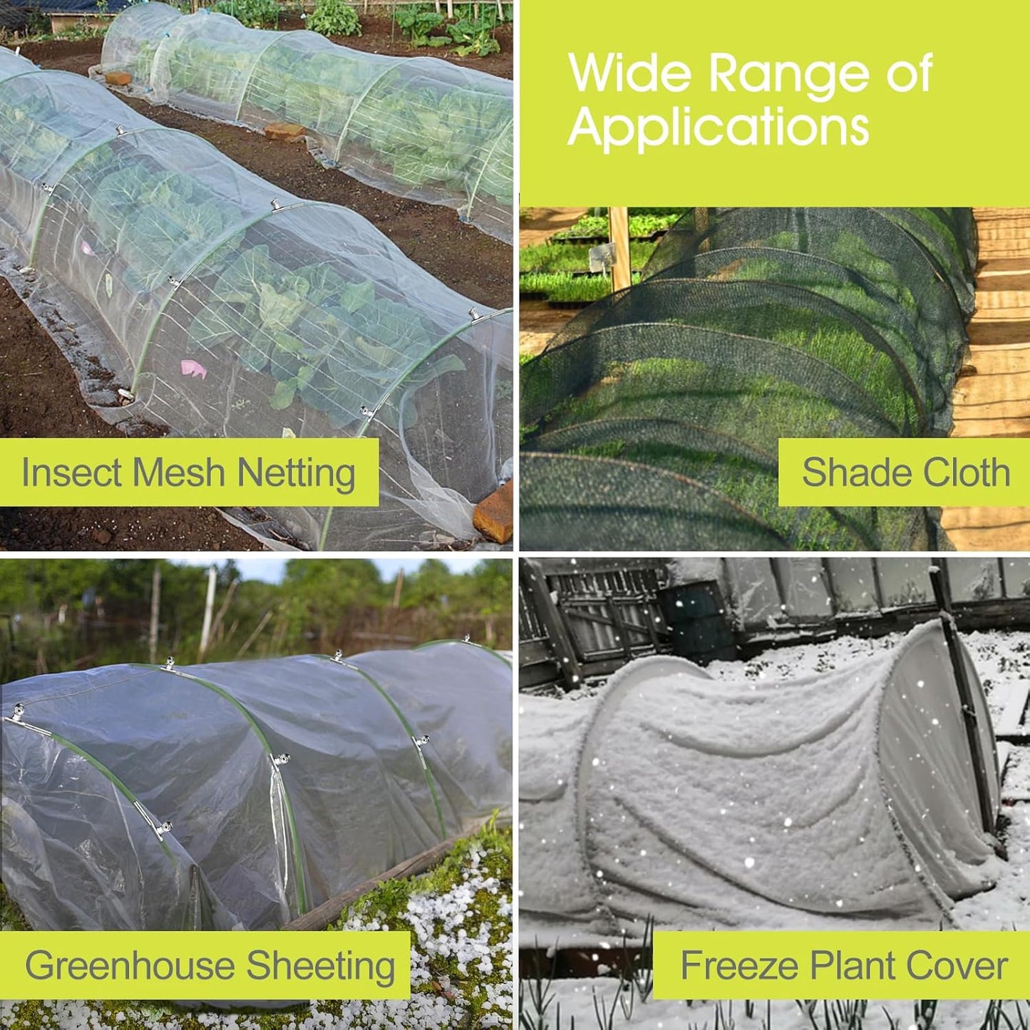 60 PCS Garden Hoops for Raised Beds, Greenhouse Hoops for Row Cover