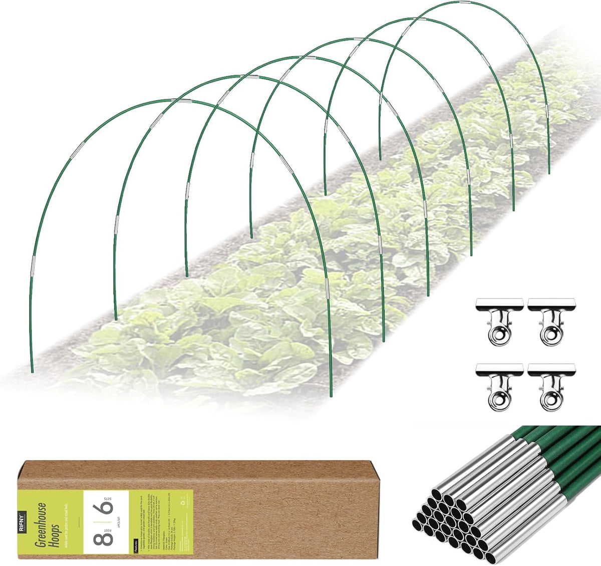 60 PCS Garden Hoops for Raised Beds, Greenhouse Hoops for Row Cover