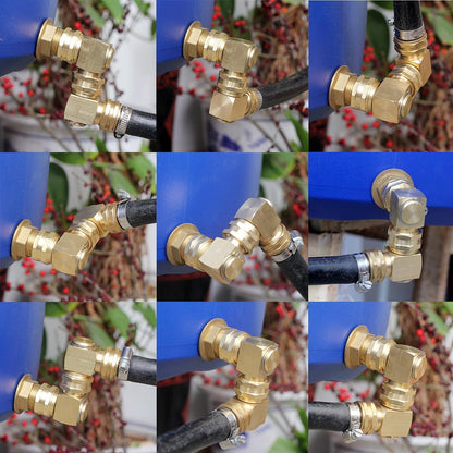 Garden Hose Swivel elbow Connector 90 Degree Solid Brass Pipe Fittings Hose Kink Protector (1 Pack)