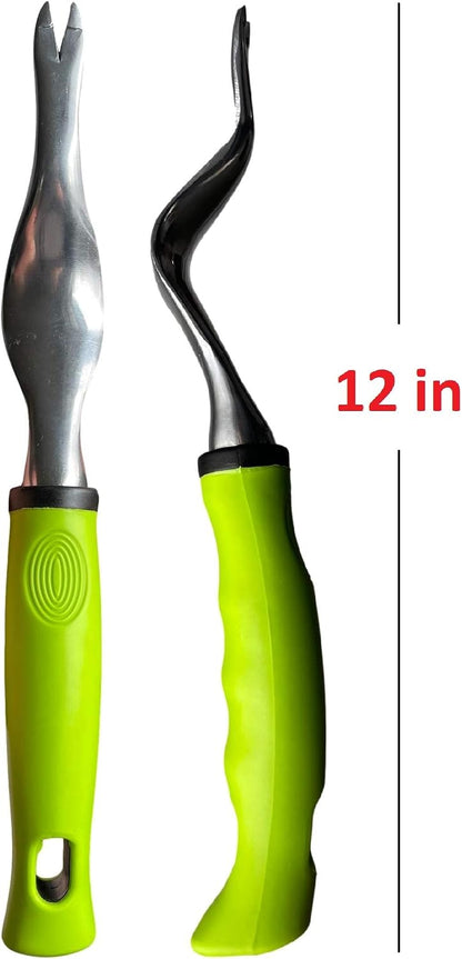 Hand Weeder Tool with Ergonomic Handle - Weed Puller for Planting, Weeding, Flower and Vegetable Care in Lawn Garden Yard | Rust Resistant