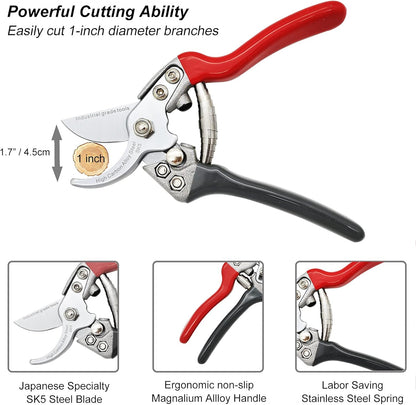 TONMA 7.5" Garden Scissors, Made in Japan, Pruning Shears & Clippers, TP-3