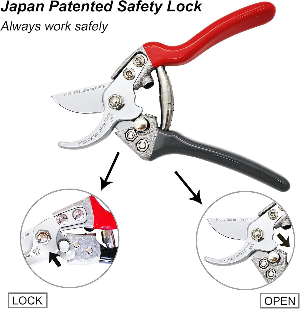 TONMA 7.5" Garden Scissors, Made in Japan, Pruning Shears & Clippers, TP-3