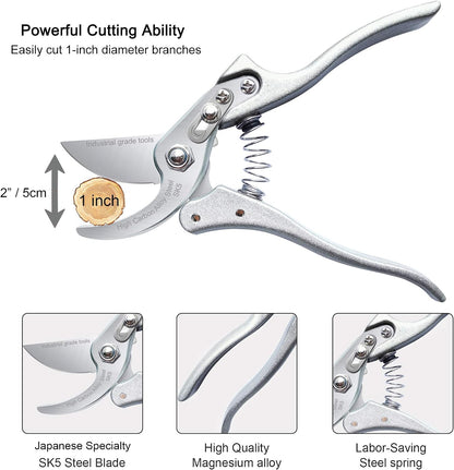 TONMA 7.5" Garden Scissors, Made in Japan, Pruning Shears & Clippers, TP-3