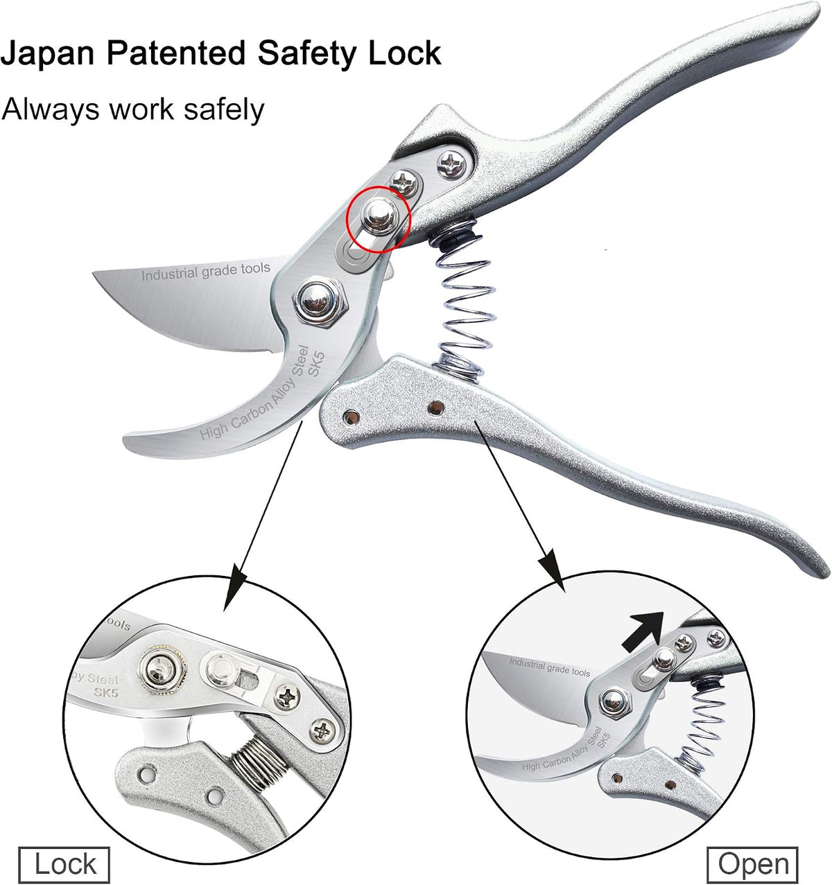 TONMA 7.5" Garden Scissors, Made in Japan, Pruning Shears & Clippers, TP-3