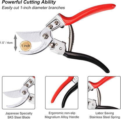 TONMA 7.5" Garden Scissors, Made in Japan, Pruning Shears & Clippers, TP-3