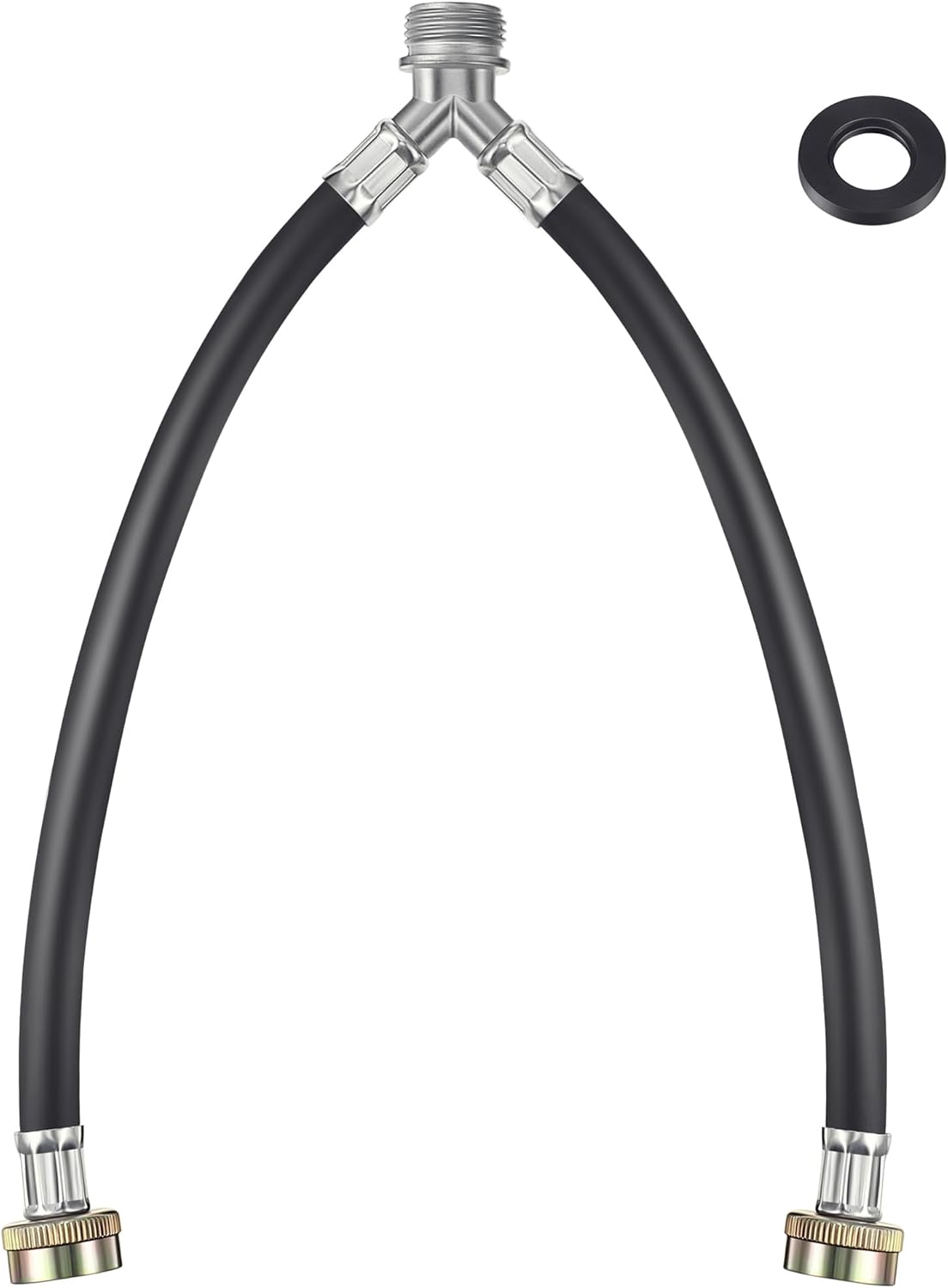 1 Ft Rubber Washing Machine Mixer Hose Connector (Black,1 Pcs)