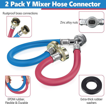 1 Ft Rubber Washing Machine Mixer Hose Connector (Black,1 Pcs)