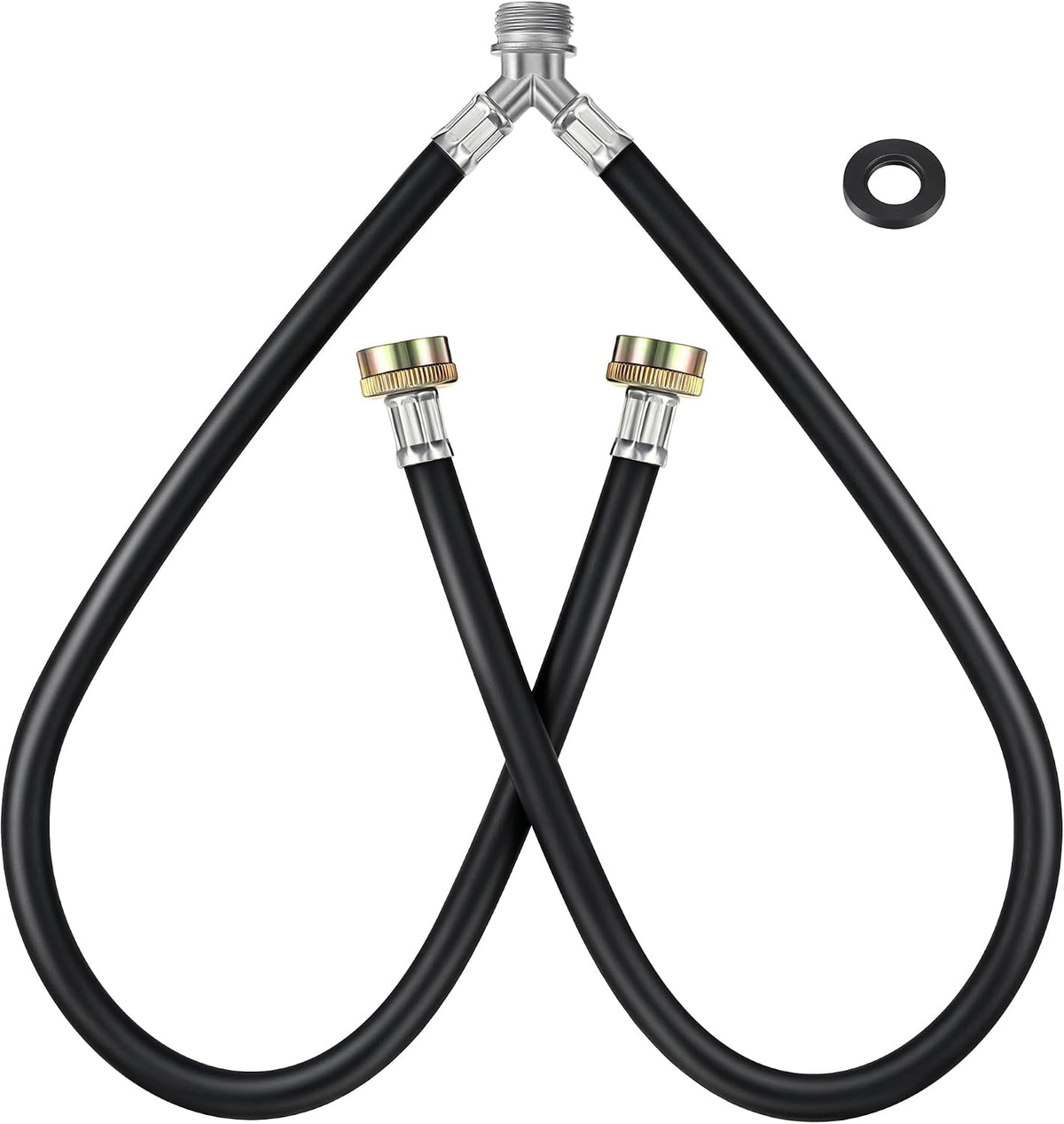 1 Ft Rubber Washing Machine Mixer Hose Connector (Black,1 Pcs)