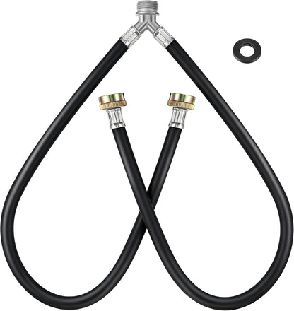 1 Ft Rubber Washing Machine Mixer Hose Connector (Black,1 Pcs)