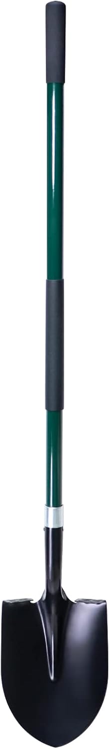 VNIMTI Heavy Duty Gardening Shovel, 56 Inch Round Blade with Fiberglass Handle (Orange)