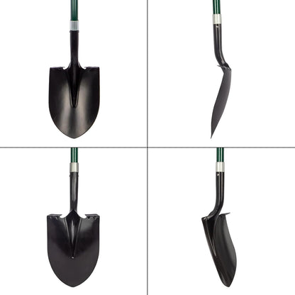 VNIMTI Heavy Duty Gardening Shovel, 56 Inch Round Blade with Fiberglass Handle (Orange)