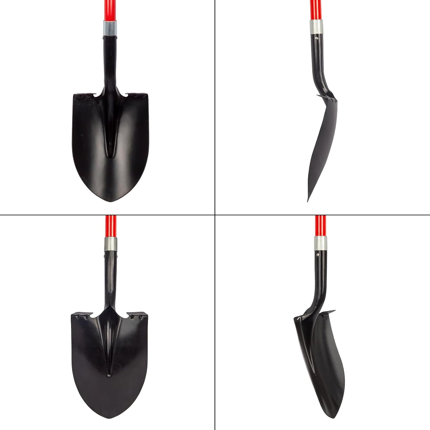 VNIMTI Heavy Duty Gardening Shovel, 56 Inch Round Blade with Fiberglass Handle (Orange)