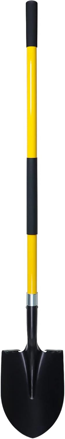 VNIMTI Heavy Duty Gardening Shovel, 56 Inch Round Blade with Fiberglass Handle (Orange)