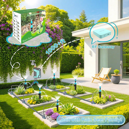 98ft Drip Irrigation Kit, Upgraded Quick-Connect System with Adjustable Nozzles & Durable Hoses, Complete Garden Watering Solution for Outdoor Plants, Flower Beds, Lawns and Patios