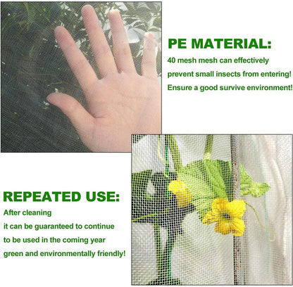 Insect Bird Barrier Mesh, 3.5 x4.6FT Garden Netting Barrier with Drawstring