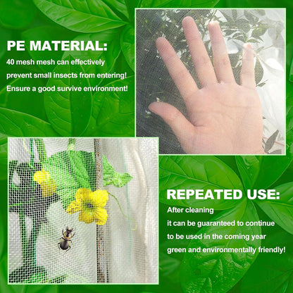 Insect Bird Barrier Mesh, 3.5 x4.6FT Garden Netting Barrier with Drawstring