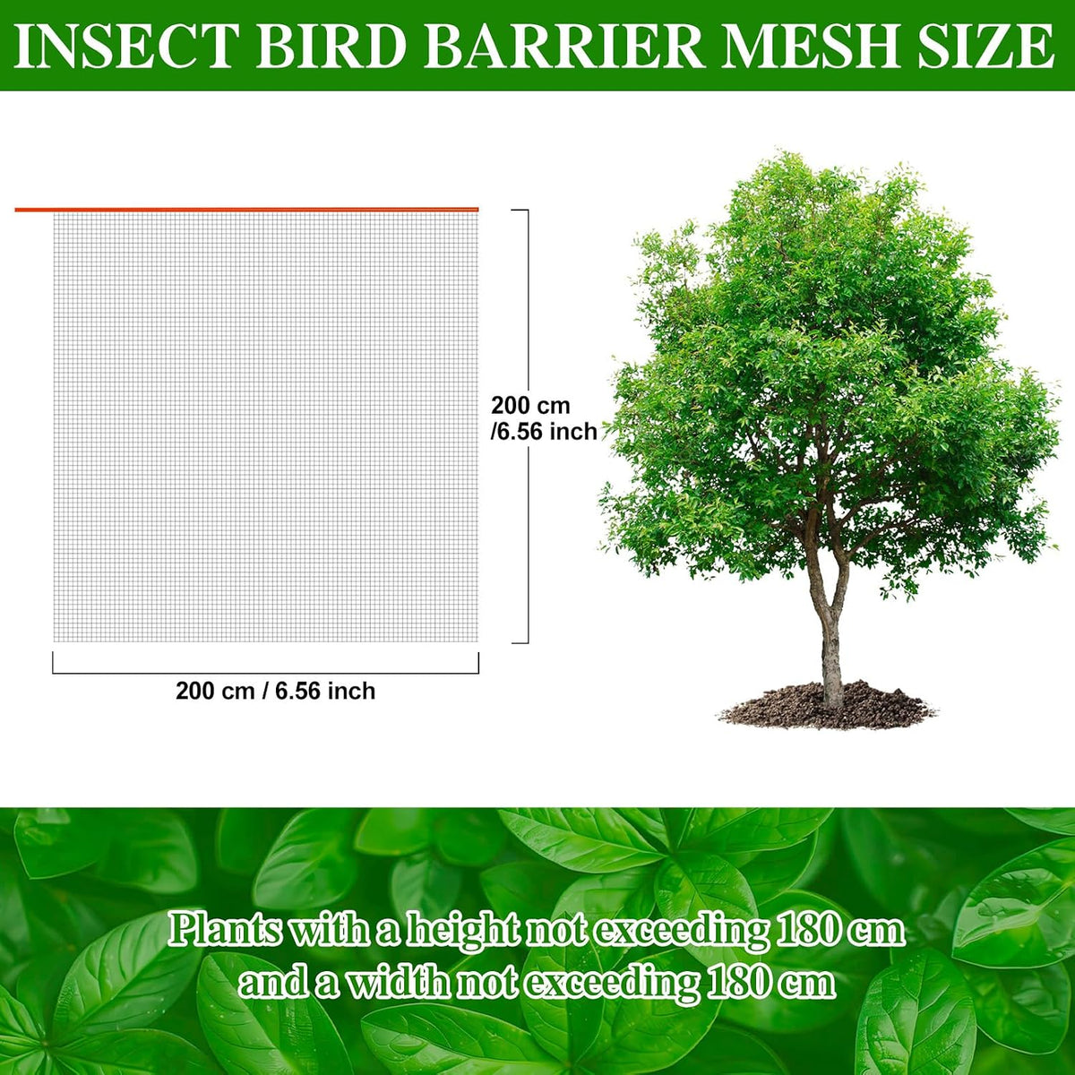 Insect Bird Barrier Mesh, 3.5 x4.6FT Garden Netting Barrier with Drawstring