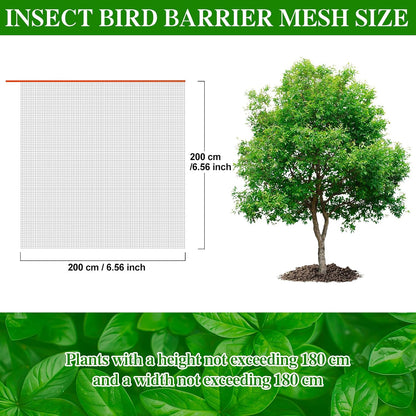 Insect Bird Barrier Mesh, 3.5 x4.6FT Garden Netting Barrier with Drawstring