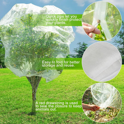 Insect Bird Barrier Mesh, 3.5 x4.6FT Garden Netting Barrier with Drawstring