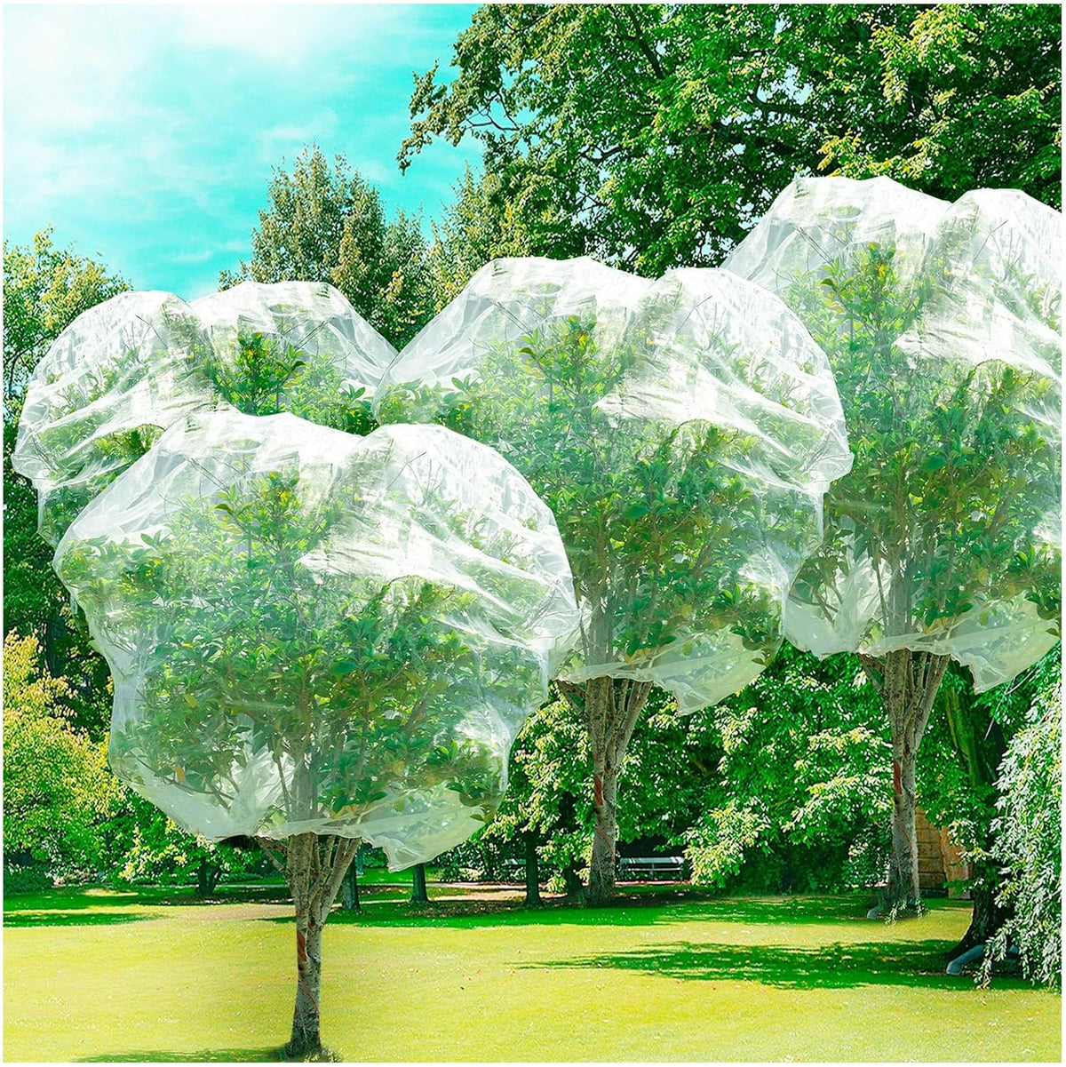 Insect Bird Barrier Mesh, 3.5 x4.6FT Garden Netting Barrier with Drawstring