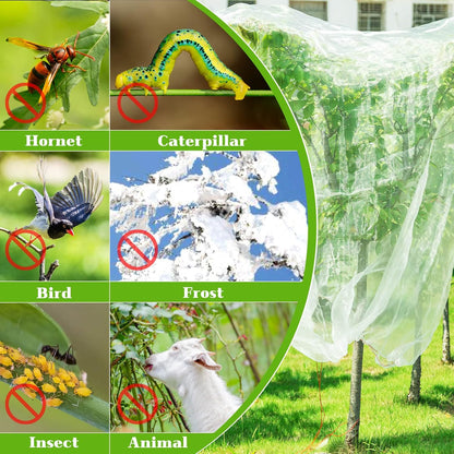Insect Bird Barrier Mesh, 3.5 x4.6FT Garden Netting Barrier with Drawstring