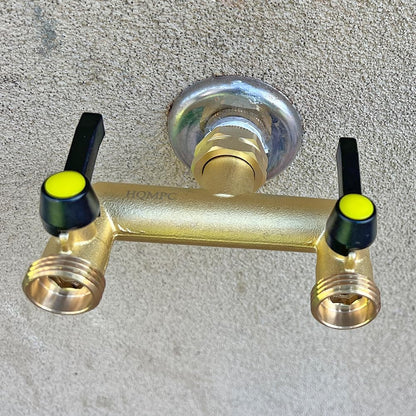 2 Way Hose Splitter Heavy Duty Water Splitter Outdoor 2 Way Strong HEX Nut Connect 3/4" GHT