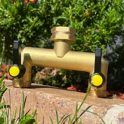 2 Way Hose Splitter Heavy Duty Water Splitter Outdoor 2 Way Strong HEX Nut Connect 3/4" GHT