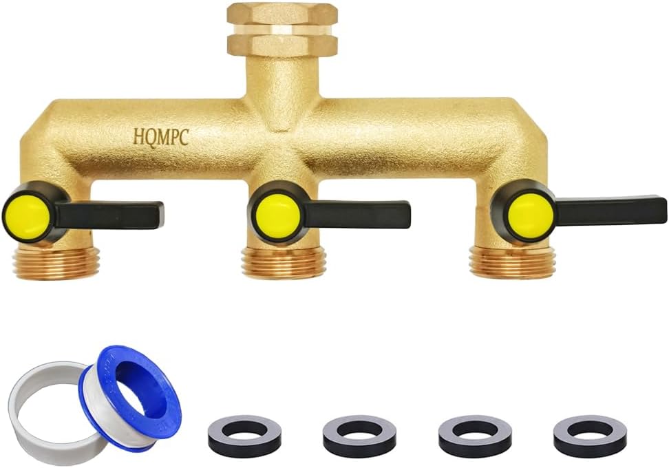2 Way Hose Splitter Heavy Duty Water Splitter Outdoor 2 Way Strong HEX Nut Connect 3/4" GHT