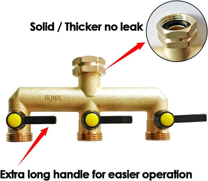 2 Way Hose Splitter Heavy Duty Water Splitter Outdoor 2 Way Strong HEX Nut Connect 3/4" GHT