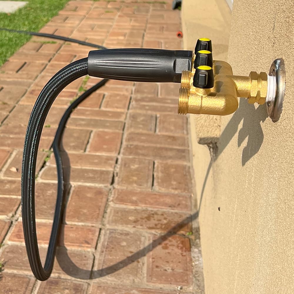 2 Way Hose Splitter Heavy Duty Water Splitter Outdoor 2 Way Strong HEX Nut Connect 3/4" GHT