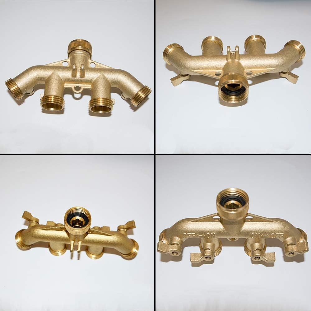 2 Way Hose Splitter Heavy Duty Water Splitter Outdoor 2 Way Strong HEX Nut Connect 3/4" GHT