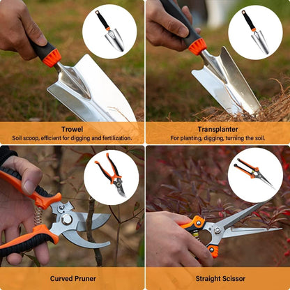 Garden Tool Set, 10 PCS Stainless Steel Heavy Duty