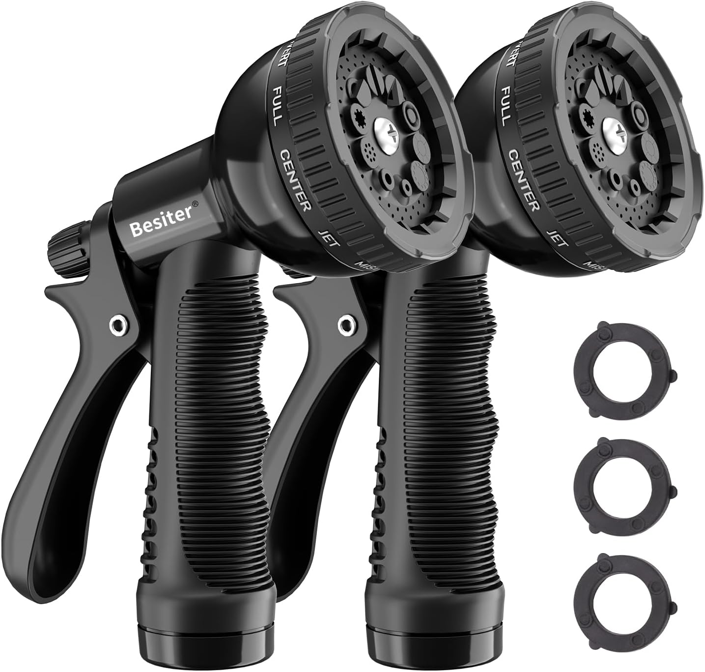 Garden Hose Nozzle Sprayer: 2 Pack 10 Watering Patterns Spray Nozzles Heavy Duty Hose Head Hose Attachment