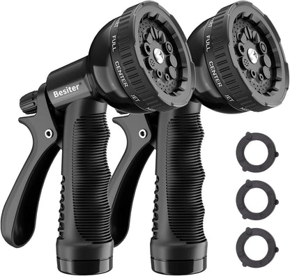 Garden Hose Nozzle Sprayer: 2 Pack 10 Watering Patterns Spray Nozzles Heavy Duty Hose Head Hose Attachment