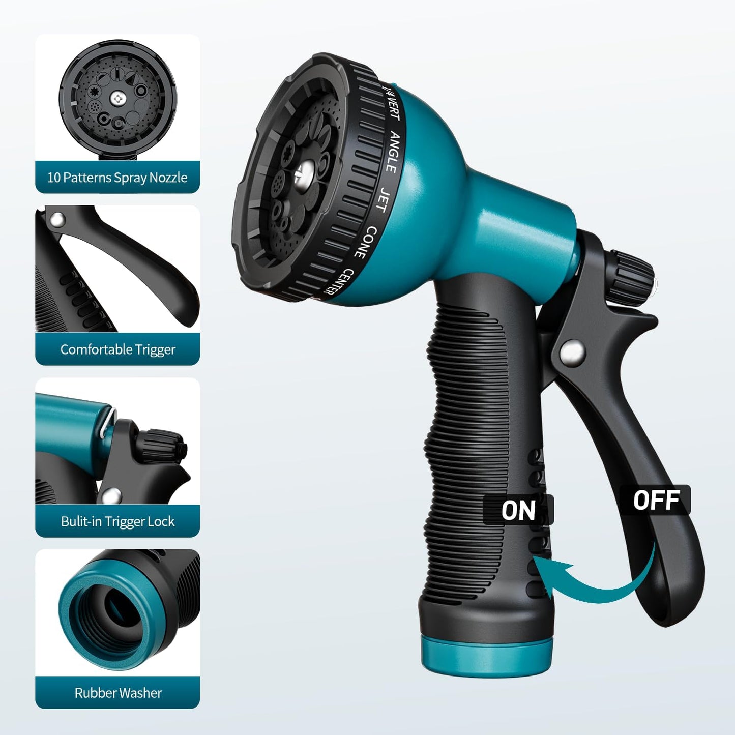 Garden Hose Nozzle Sprayer: 2 Pack 10 Watering Patterns Spray Nozzles Heavy Duty Hose Head Hose Attachment