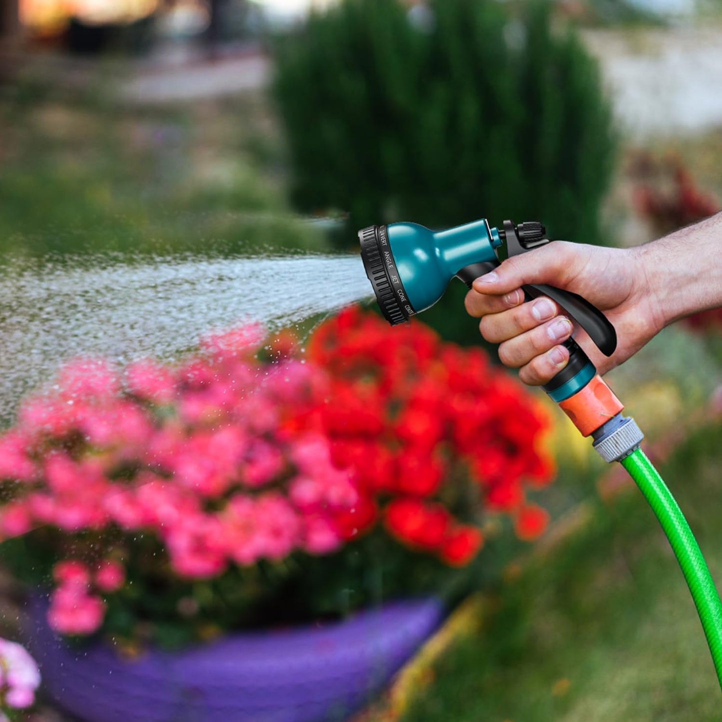 Garden Hose Nozzle Sprayer: 2 Pack 10 Watering Patterns Spray Nozzles Heavy Duty Hose Head Hose Attachment