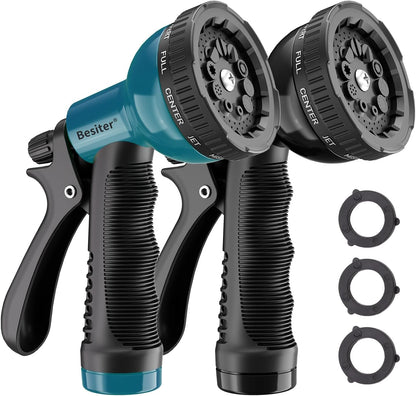 Garden Hose Nozzle Sprayer: 2 Pack 10 Watering Patterns Spray Nozzles Heavy Duty Hose Head Hose Attachment