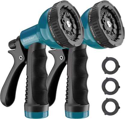 Garden Hose Nozzle Sprayer: 2 Pack 10 Watering Patterns Spray Nozzles Heavy Duty Hose Head Hose Attachment