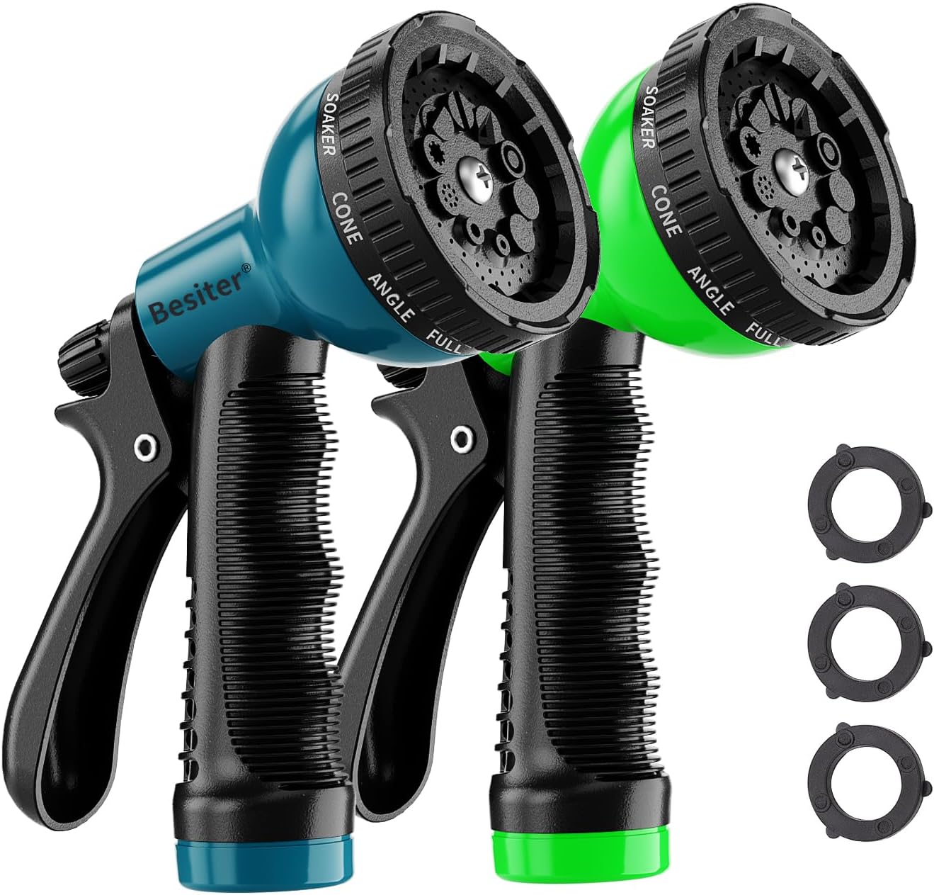 Garden Hose Nozzle Sprayer: 2 Pack 10 Watering Patterns Spray Nozzles Heavy Duty Hose Head Hose Attachment