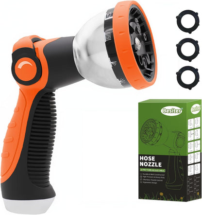 Garden Hose Nozzle Sprayer: 2 Pack 10 Watering Patterns Spray Nozzles Heavy Duty Hose Head Hose Attachment