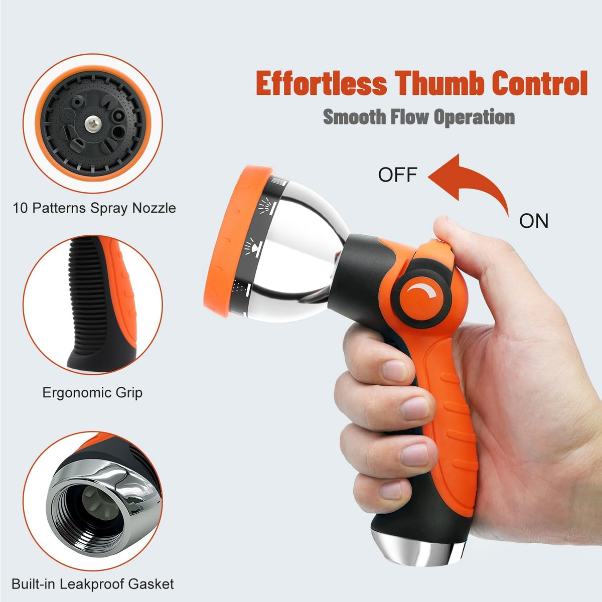 Garden Hose Nozzle Sprayer: 2 Pack 10 Watering Patterns Spray Nozzles Heavy Duty Hose Head Hose Attachment