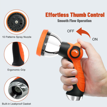 Garden Hose Nozzle Sprayer: 2 Pack 10 Watering Patterns Spray Nozzles Heavy Duty Hose Head Hose Attachment