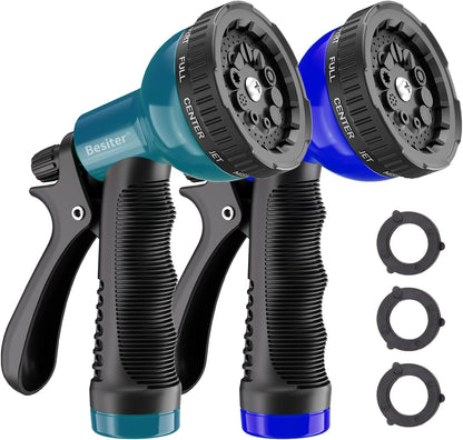 Garden Hose Nozzle Sprayer: 2 Pack 10 Watering Patterns Spray Nozzles Heavy Duty Hose Head Hose Attachment
