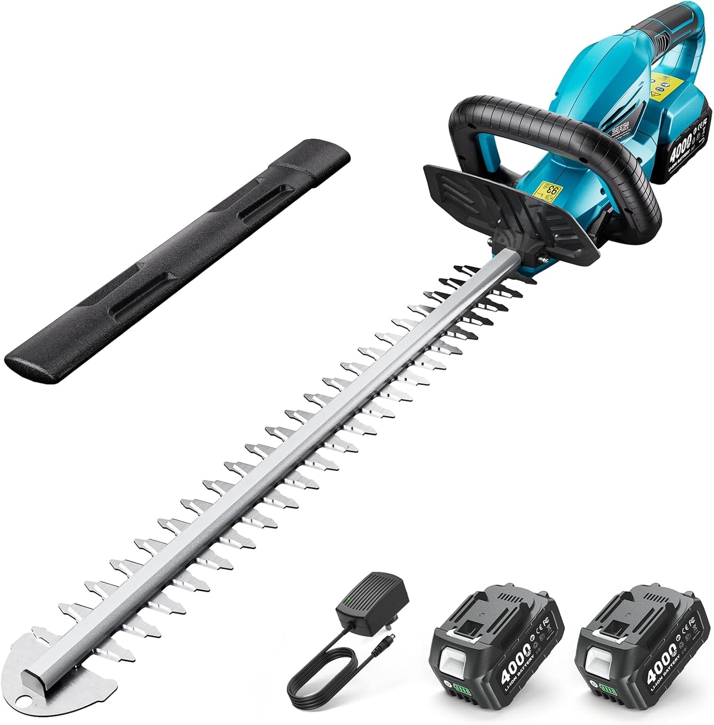 20V Pole Hedge Trimmer Cordless, 8.5 FT Reach, Dual 4.0Ah Batteries