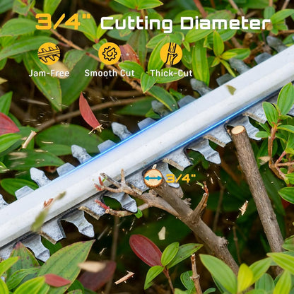 20V Pole Hedge Trimmer Cordless, 8.5 FT Reach, Dual 4.0Ah Batteries