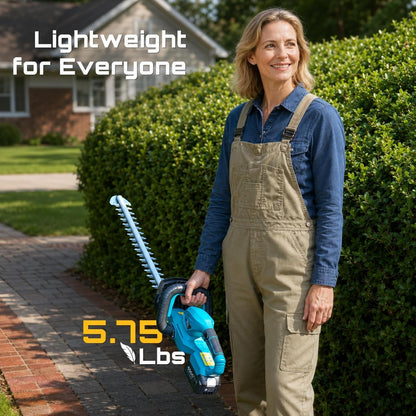20V Pole Hedge Trimmer Cordless, 8.5 FT Reach, Dual 4.0Ah Batteries