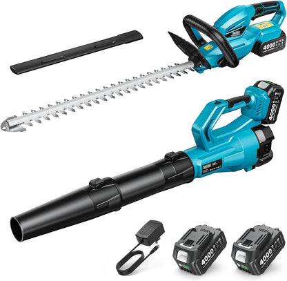 20V Pole Hedge Trimmer Cordless, 8.5 FT Reach, Dual 4.0Ah Batteries